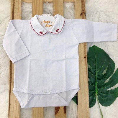 body branco com gola bordada cerejinha VIEZ VERMELHO body branco com gola bordada cerejinha VIEZ VERMELHO